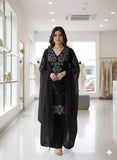 Georgette Sequence Embroidered Top Palazzo Set with Dupatta
