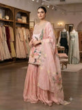 Printed Soft Organza Sequence Embroidered Top Sharara Set with Dupatta