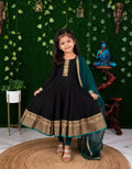 Vichhitra Silk Maxi Kurti with Net Dupatta with Jacquard Work for Girl